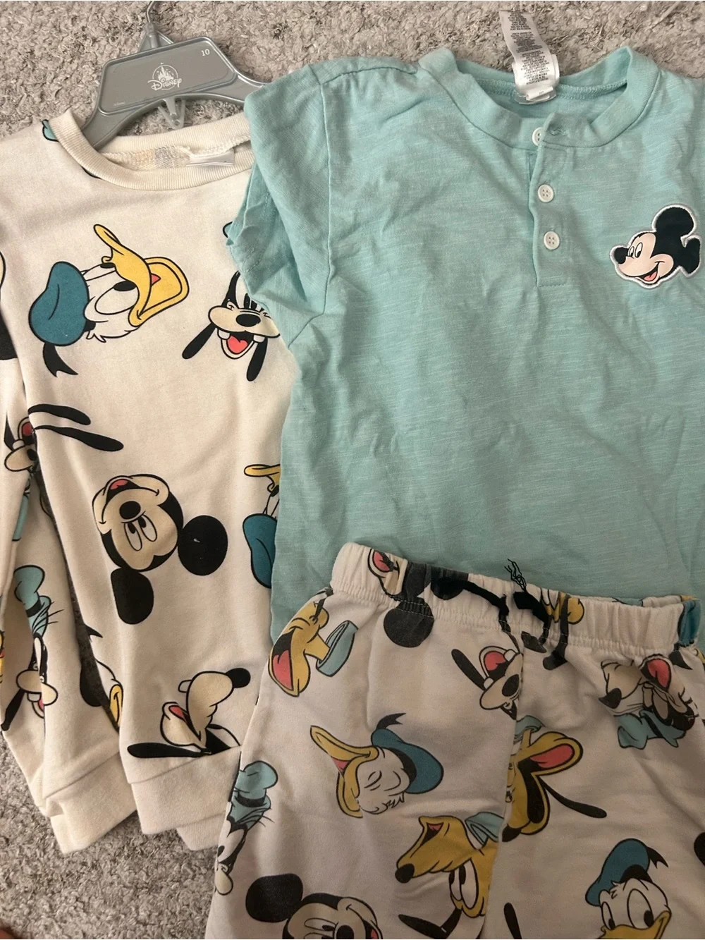 Disney Kids Mickey & Friends Outfit Set - Light Teal & Cream